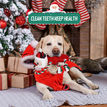 Load image into Gallery viewer, IOKHEIRA Christmas Santa Claus Dog Squeaky Toys Dog Chew Toy Interactive Plush Dog Toys with Crinkle Paper Tug of War Dog Toys with Knotted Rope for Teeth Cleaning & Boredom