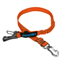 Load image into Gallery viewer, IOKHEIRA Dog Seatbelt, Orange Dog Seat Belt, Adjustable Dog Seatbelt Harness, Reflective Bungee Dog Car Seatbelt with Hook& Buckle, Dog Car Seat Belt with Aviation Aluminum Alloy Swivel Carabiner