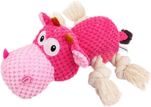 Load image into Gallery viewer, IOKHEIRA Dog Plush Toys,Squeaky Dog Toys (Pink)