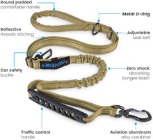 Load image into Gallery viewer, IOKHEIRA 4-6 FT Strong Bungee Dog Leash Army Green
