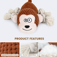 Load image into Gallery viewer, IOKHEIRA Dog Plush Toy for Large Chewers Dog Squeaky Toys Stuffed Animals Toys with Cotton Material and Crinkle Paper Soft Chewing Toys