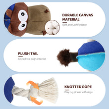 Load image into Gallery viewer, IOKHEIRA Dog Plush Toy for Large Aggressive Chewers,Indestructible Dog Squeaky Toys,Stuffed Animals Toys with Cotton Material and Crinkle Paper,Durable Chewing Toys (Canvas Blue, Cattle)