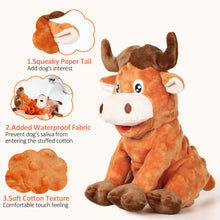 Load image into Gallery viewer, PUHOHUN Dog Squeaky Toy, Dog Toy for Large Dogs with Crinkle Paper, Dog Plush Toys for Teeth Cleaning & Boredom for Medium Large Breed