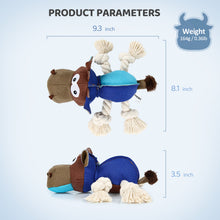 Load image into Gallery viewer, IOKHEIRA Dog Plush Toy for Large Aggressive Chewers,Indestructible Dog Squeaky Toys,Stuffed Animals Toys with Cotton Material and Crinkle Paper,Durable Chewing Toys (Canvas Blue, Cattle)