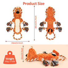 Load image into Gallery viewer, IOKHEIRA Dog Squeaky Toys Plush Dog Toy with Crinkle Paper Tug of War Dog Toys with Knotted Rope for Teeth Cleaning & Boredom