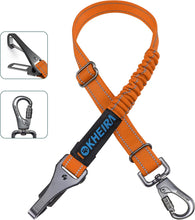 Load image into Gallery viewer, IOKHEIRA Dog Seat Belt 3-in-1 Car Harness for Dogs Adjustable Safety Seatbelt for Car Durable Nylon Reflective Bungee Fabric Tether with Clip Hook Latch & Buckle, Swivel Zinc Alloy Carabiner