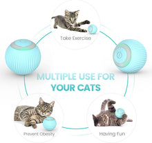 Load image into Gallery viewer, IOKHEIRA Cat Ball Interactive Cat Toys for Indoor Cats Wicked Ball Kitten Toys with Bell Feather Built-in Catnip, USB Rechargeable Automatic 360° Rotating Cat Toy balls with LED Light