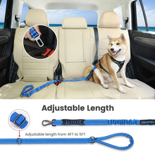 Load image into Gallery viewer, IOKHEIRA Bungee Dog Leads, Anti Pull Dog Leads with Car Seat Belt Buckle, Reflective Thread Dog Leads with Traffic Control Handle, Adjustable Dog Leash for Small Medium Large Dogs