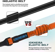 Load image into Gallery viewer, IOKHEIRA Dog Seat Belt 3-in-1 Car Harness for Dogs Adjustable Safety Seatbelt for Car Durable Nylon Reflective Bungee Fabric Tether with Clip Hook Latch & Buckle, Swivel Zinc Alloy Carabiner