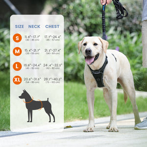 IOKHEIRA Dog Harness for Large Dogs No Pull, Air Mesh Dog Harness with 3 Leash Clips, Adjustable Soft Padded Dog Vest, Reflective No-Choke Safety Harness with Easy Control Handle for Large Dogs
