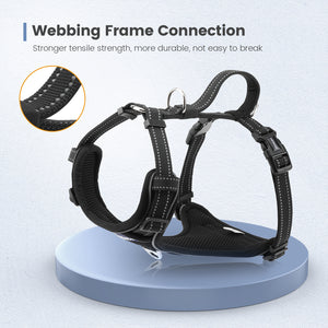 IOKHEIRA Dog Harness for Large Dogs No Pull, Air Mesh Dog Harness with 3 Leash Clips, Adjustable Soft Padded Dog Vest, Reflective No-Choke Safety Harness with Easy Control Handle for Large Dogs