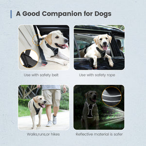 IOKHEIRA Dog Harness for Large Dogs No Pull, Air Mesh Dog Harness with 3 Leash Clips, Adjustable Soft Padded Dog Vest, Reflective No-Choke Safety Harness with Easy Control Handle for Large Dogs