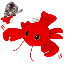 Charger l&#39;image dans la galerie, Jouet électrique pour chat IOKHEIRA, avec de vrais sons et de l&#39;herbe à chat de qualité supérieure, favorise la santé bucco-dentaire et la stimulation mentale et physique, design unique en forme de homard pour un plaisir félin sans fin
